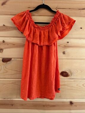 Matilda Jane Orange Ruffle Sleeveless Top, Size S